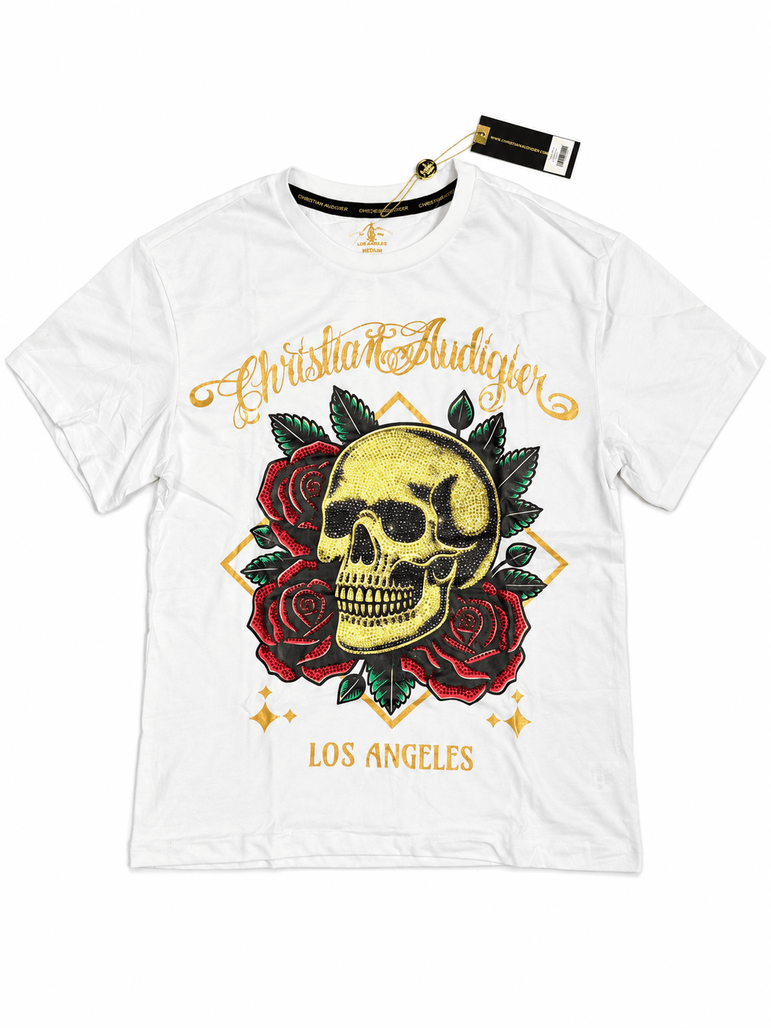 Camiseta Christian Audigier calavera blanca