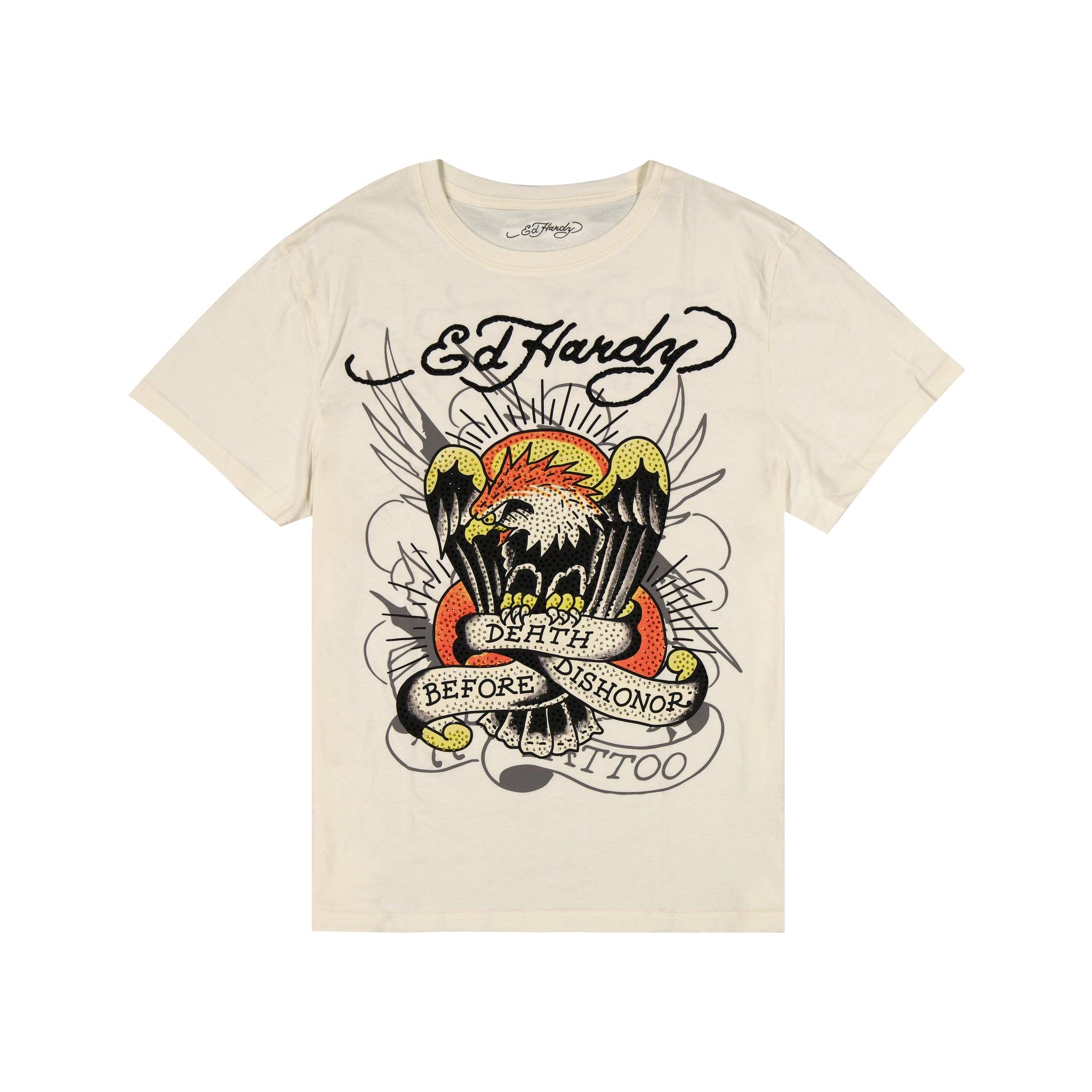 Camiseta Ed Hardy águila crema