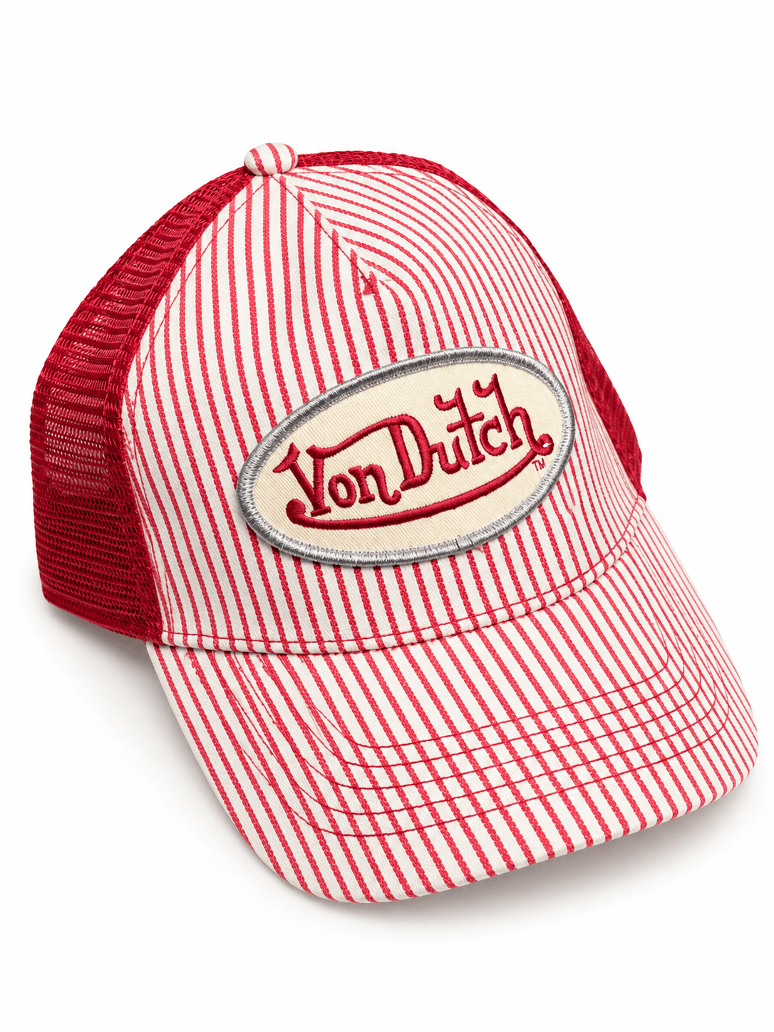 Gorra trucker Von Dutch rayas rojas