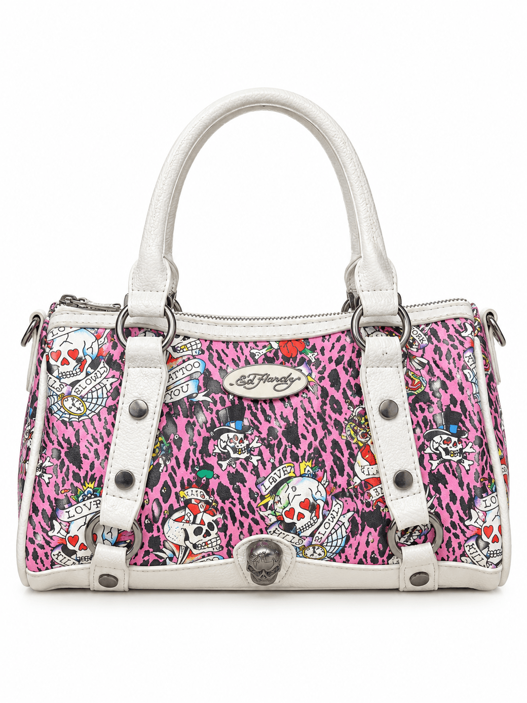 Bolso Ed Hardy rosa animal print
