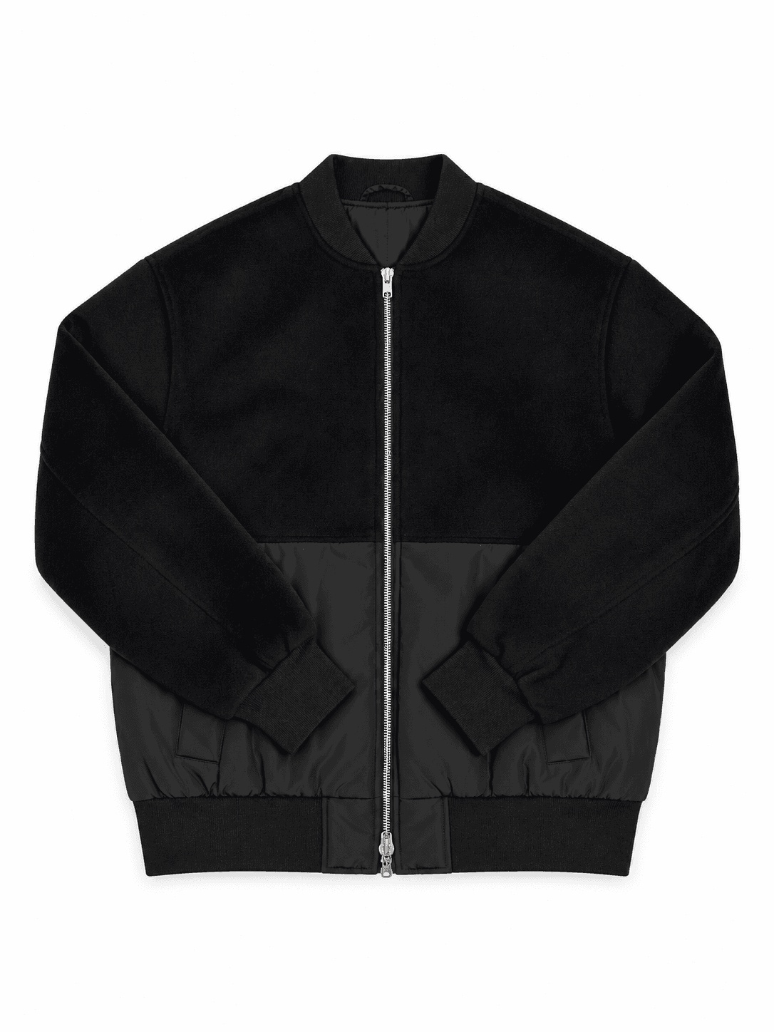 Chaqueta bomber negra bicolor