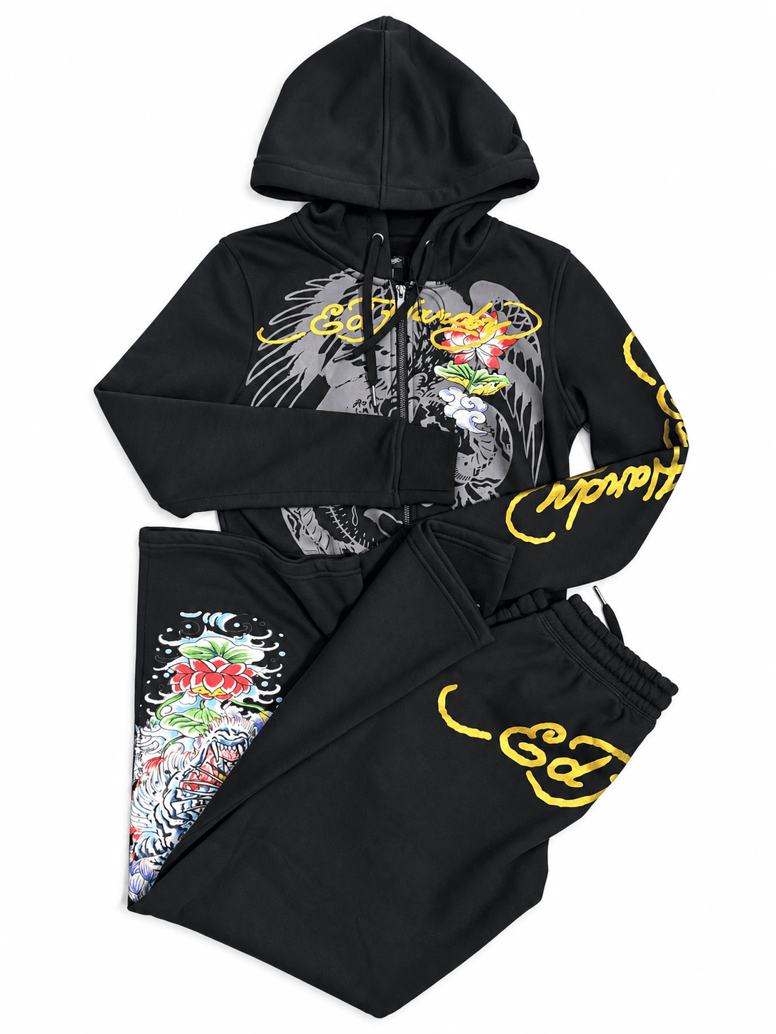 Conjunto deportivo Ed Hardy negro dorado