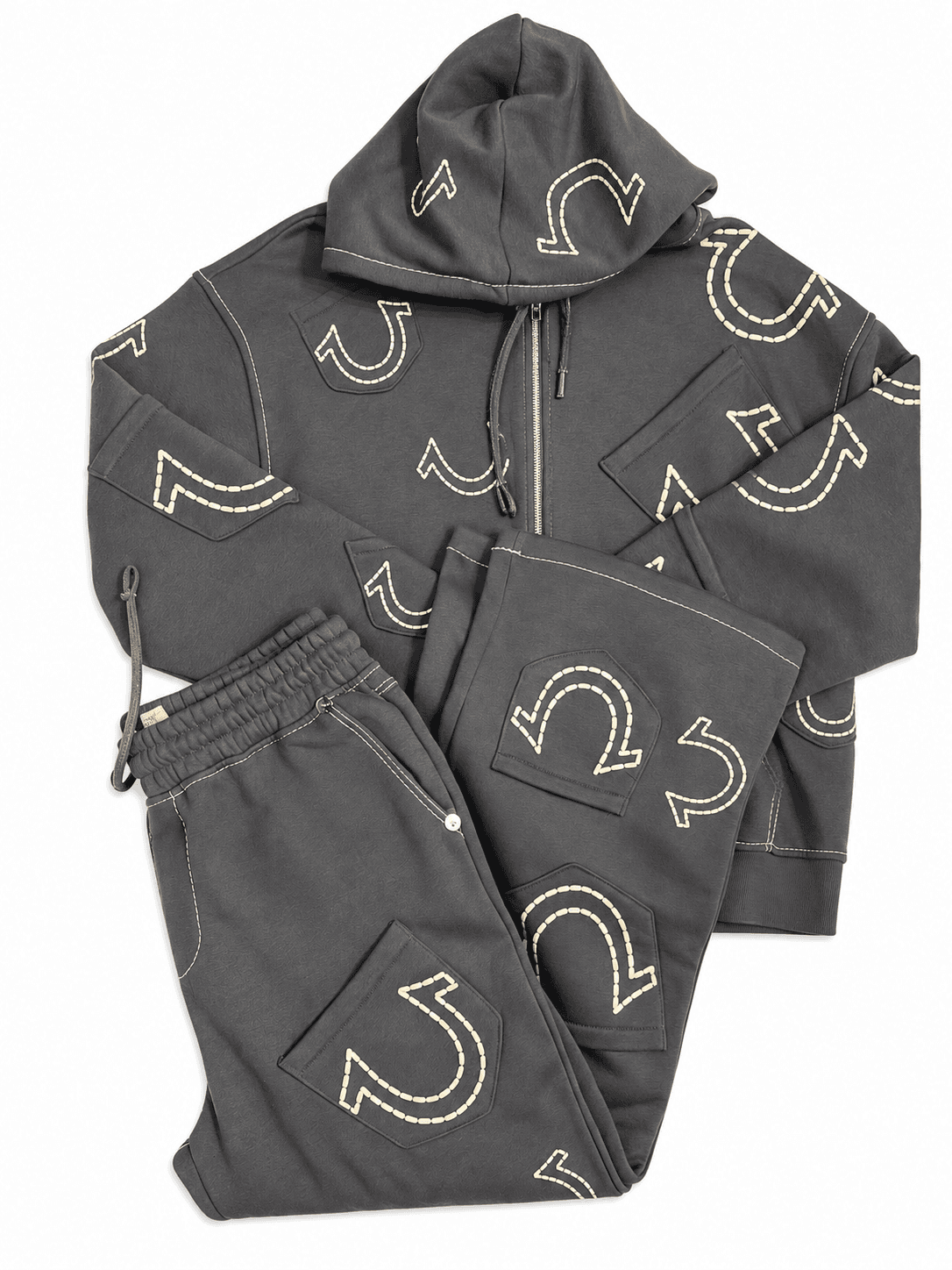 Conjunto sudadera True Religion gris oscuro