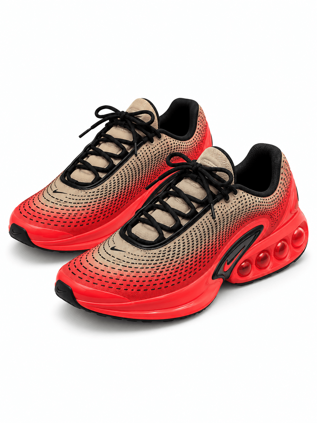Tenis Nike degradé rojo y beige